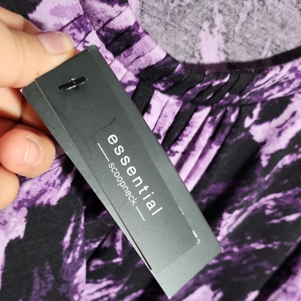 Apt. 9 Purple and Black Floral Long Sleeve Top